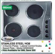 Whirlpool Stainless Steel Hob-580mm