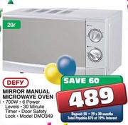 Defy Mirror Manual Microwave Oven-20 Ltr