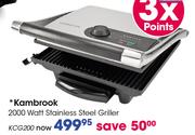 Kambrook 2000W Stainless Steel Griller(KCG200)
