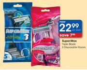 Super-Max Triple Blade 5 Disposable Razors