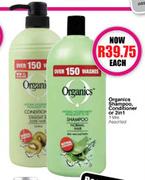 Organics Shampoo, Conditioner Or 2 In 1-1ltr Each