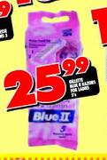 Gillete Blue II Razors For Ladies-5's