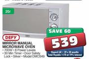 Defy Mirror Manual Microwave Oven-700W-20Ltr(DMO349)