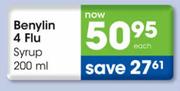 Benylin 4 Flu Syrup-200ml Each