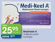 Medi-Keel A 16 Blackcurrant Lazengas Per Pack