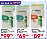 Foodstate Probiotic Formula, Zinc Complex & Vitamin C Complex Tablets-30's