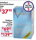 Vitaforce Calcium Plus 650mg Tablets-3x60's 