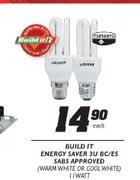 Build It Energy Saver 3U BC/ES (Warm White Or Cool White) -11 Watt