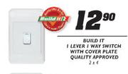 Build It 1 Lever 1 Way Switch With Cover Plate- 2 x 4