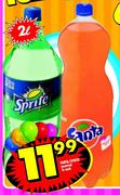 Fanta/Sprite Assorted-2l Each
