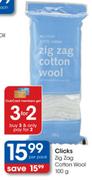 Clicks Zig Zag Cotton Wools-100g Per Pack 