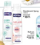 Nivea Deodrant Spray Assorted-150ml Each