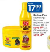 Restore Plus Neutralising shampoo