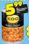 Koo Gebakte Boontiws In Tamatiesous-410g 