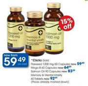Clicks Gold Salmon Oil Capsules-90's