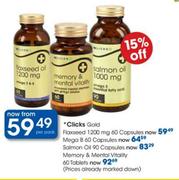 Clicks Gold Memory & Mental Vitality Tablets-60's