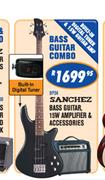 Sanchez Bass Guitar,15W Amplifier & Accessories 