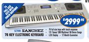 Sanchez 76 Key Electronic Keyboard With Touch Response