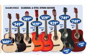Sanchez Classical & Steel String Guitars(LWD18)-41"