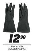 Black Latex Builder Gloves