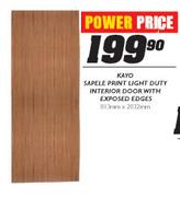 Kayo Sapele Print Light Duty Interior Door With Exposed Edges-813x2032mm