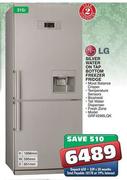 LG Silver Water On Tap Bottom Freezer Fridge (GRF429BLQK)-315Ltr