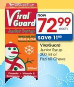 Viral Guard Junior Syrup-200ml Or Fizzi Chews-60's Each