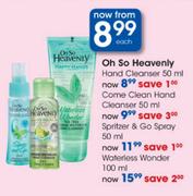 Oh So Heavenly Come Clean Hand Cleanser-50ml Each
