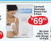Carriwell Washable Breast Pad - 6 Pack