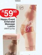 Happy Event Antenatal Massage Lotion - 200ml Pump