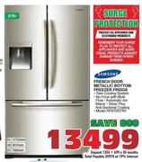 Samsung French Door Metallic Bottom Freezer Fridge-670 Ltr (RF67DEPN1)