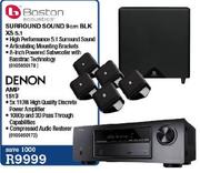Boston Surround Sound 9cm-BLKXS5.1 + Denon Amp-1513