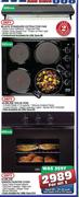 Defy 600mm Black Standard Extracto Fan+592mm Slimline Solid Hob+600mm Slimline Undercounter Oven