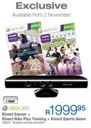 XBOX 360 Kinect Sensor + Kinect Nike Plus Training + Kinect Sports Game