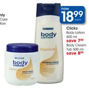 Clicks Body Cream Tub-500ml Each