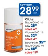 Clicks Tissue Oil-60ml Each