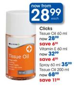 Clicks Vitamin E-60ml Each