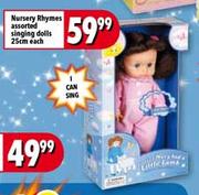 Nursery Rhymes Singing Dolls - 25cm Each