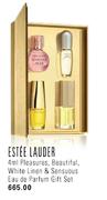 Estee Lauder Pleasures,Beautiful,White Linen & Sensuous Eau De Parfum Gift Set-4ml