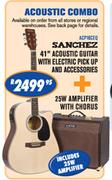 Acoustic Combo Sanchez 41" Acoustic Guitar With Electric Pick Up And Accessories