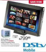 Drifta Walka 7" Portable TV Including Colour Changing Clock