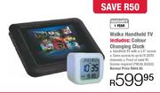 Walka Handheld TV Including Colour Changing Clock