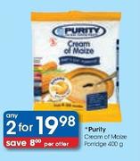 Purity Cream Of Maize Porridge-2x400g