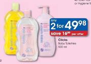 Clicks Baby Toiletries-2x500ml