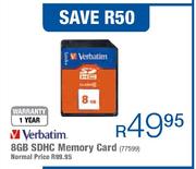 Verbatim 8GB SDHC Memory Card