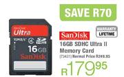 SanDisk SDHC Ultra II Memory Card-16GB