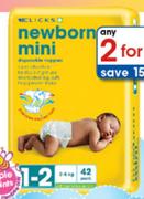 Clicks Disposable Nappies Value Pack Newborn Mini-2's