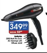 Babyliss 2000 Watt iPro Lonic AC Hairdryer With Difuser-Each