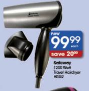 Safeway 1200 Watt Travel Hairdryer-Each