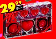 Candles in Glass Holder Set